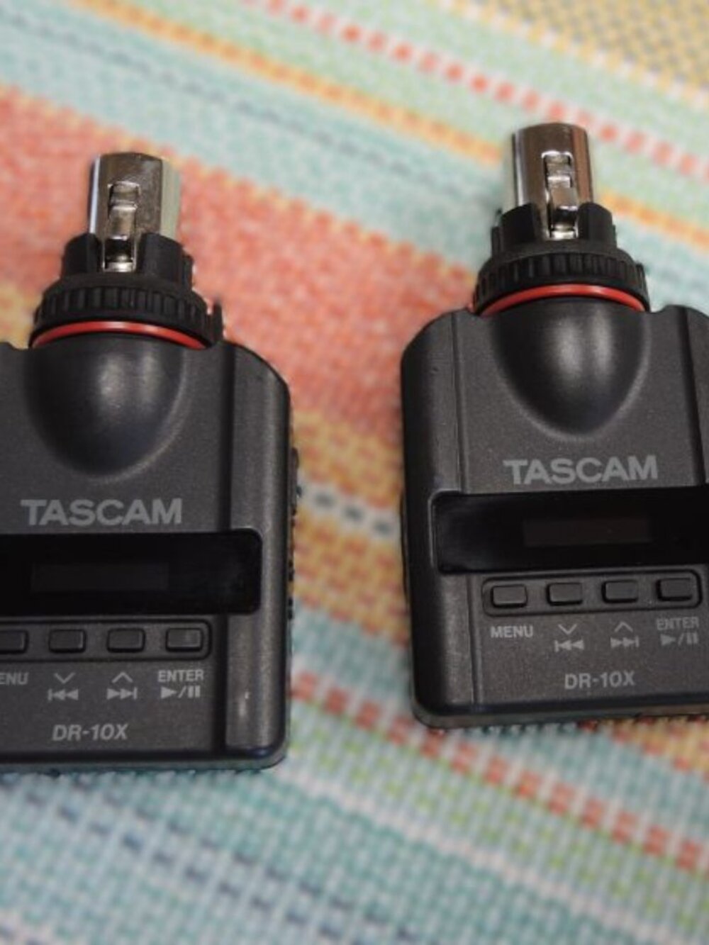 Pair of Tascam DR-10x mic recorders